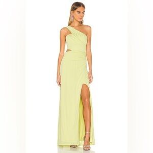 One Shoulder Cut Out Gown in Lime Sherbet
BCBGMAXAZRIA